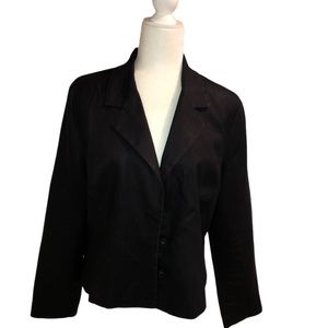 Black linen blazer size 14